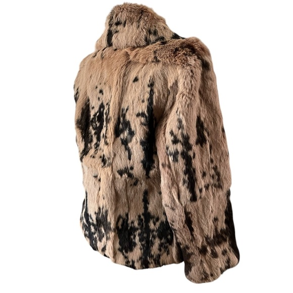 Women's Tan and Brown Fur Jacket - Picture 9 of 14